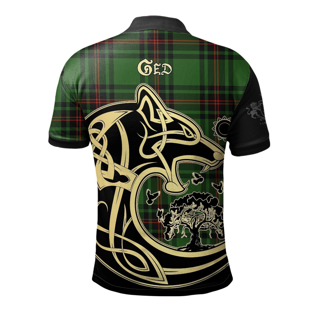 Ged Tartan Polo Shirt Viking Wolf