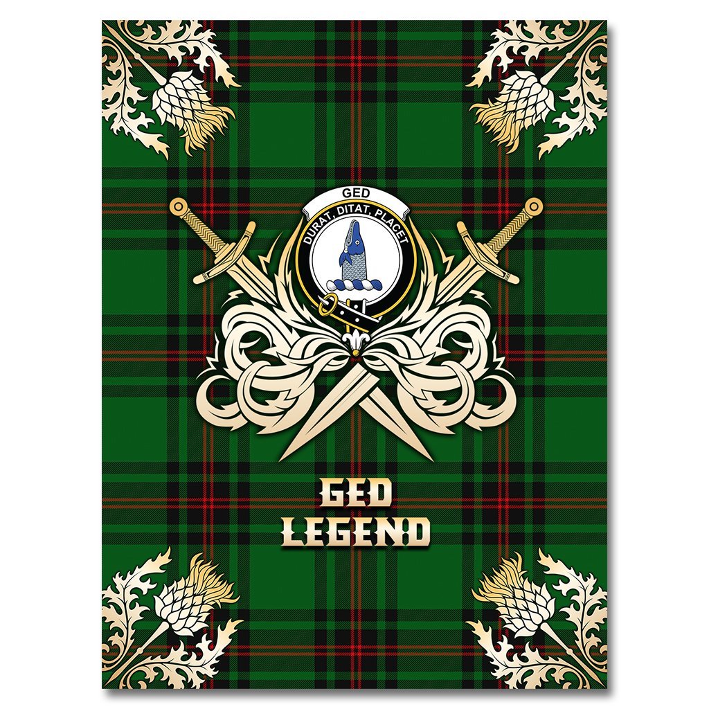 Ged Tartan Gold Courage Symbol Blanket