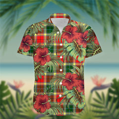 Gibson Tartan Hawaiian Shirt Hibiscus, Coconut, Parrot, Pineapple - Tropical Garden Shirt