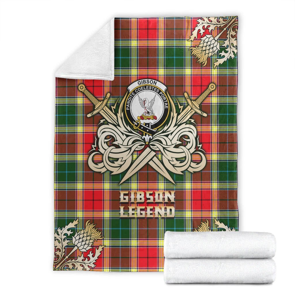 Gibson Tartan Gold Courage Symbol Blanket