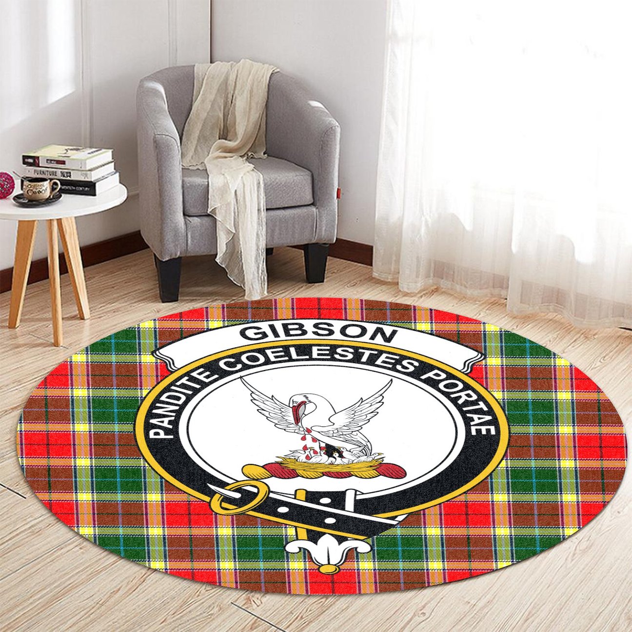 Gibson Tartan Crest Round Rug