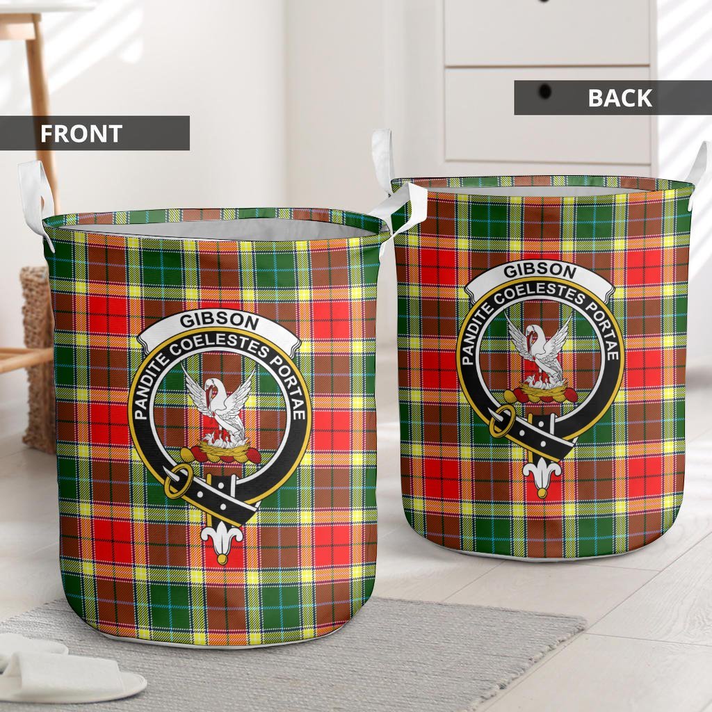 Gibson Tartan Crest Laundry Basket