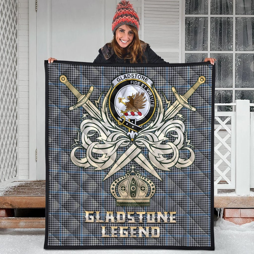 Gladstone Tartan Crest Legend Gold Royal Premium Quilt