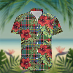 Glass Tartan Hawaiian Shirt Hibiscus, Coconut, Parrot, Pineapple - Tropical Garden Shirt