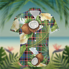 Glass Tartan Hawaiian Shirt Hibiscus, Coconut, Parrot, Pineapple - Tropical Garden Shirt