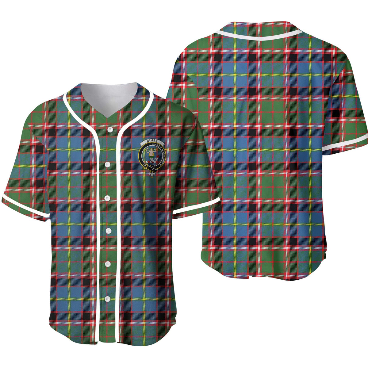 Glass Tartan Unisex Baseball Jersey