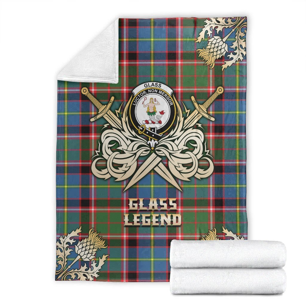 Glass Tartan Gold Courage Symbol Blanket