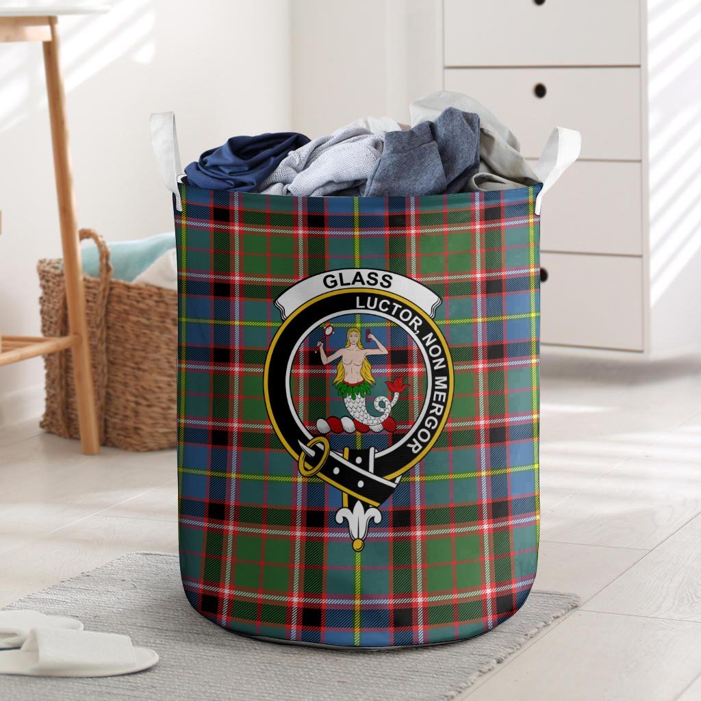 Glass Tartan Crest Laundry Basket