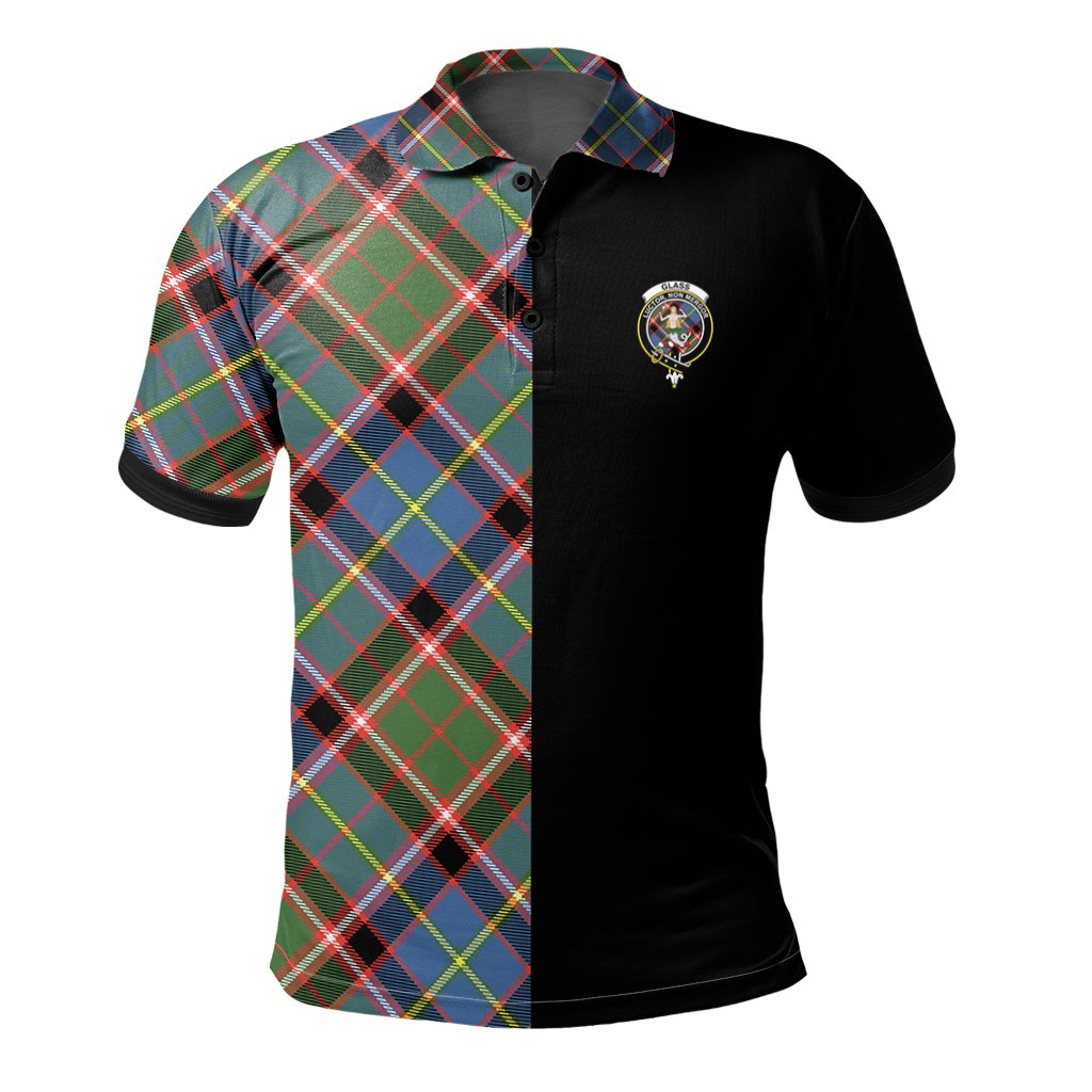 Glass Tartan Polo Shirt Half of Me - Cross Style