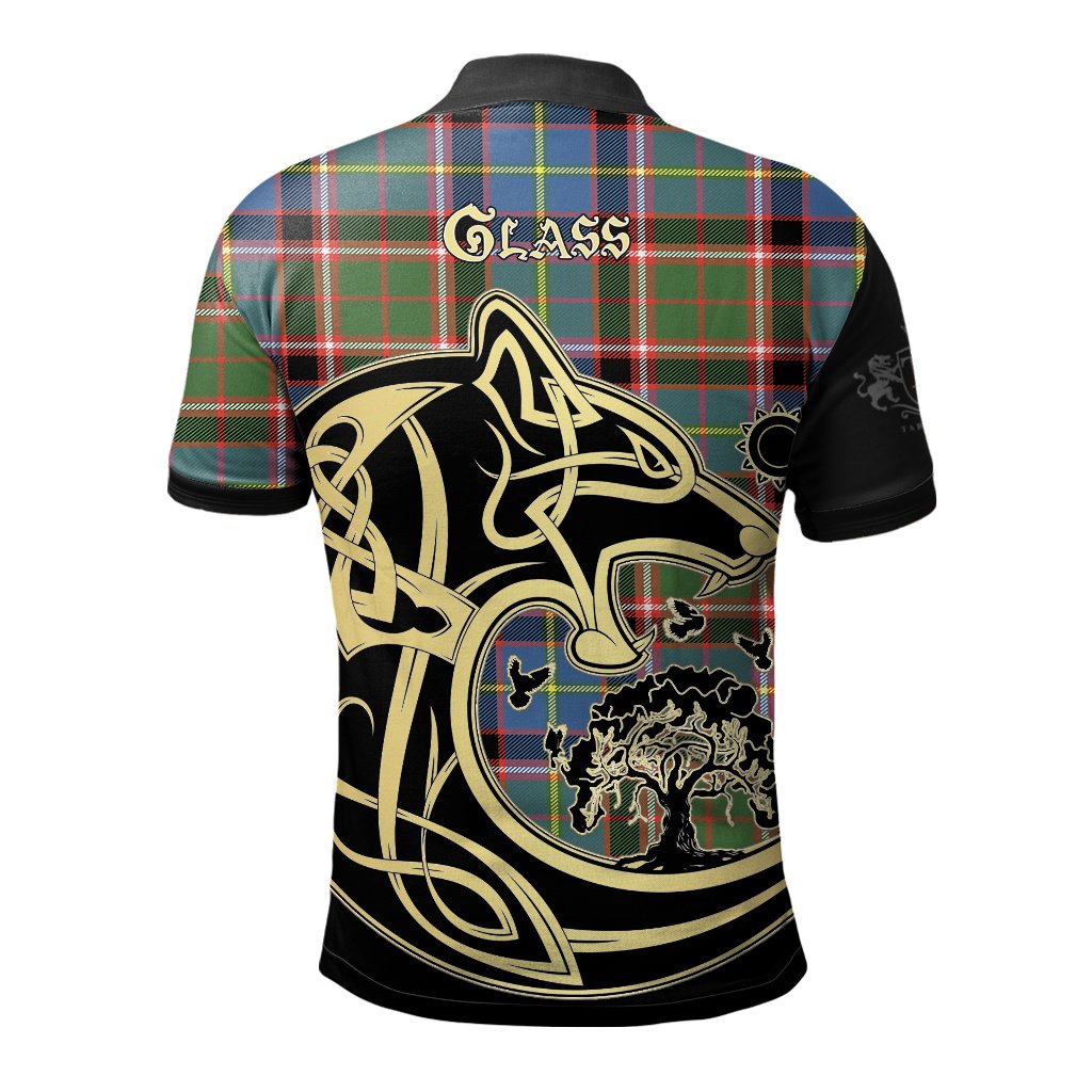 Glass Tartan Polo Shirt Viking Wolf