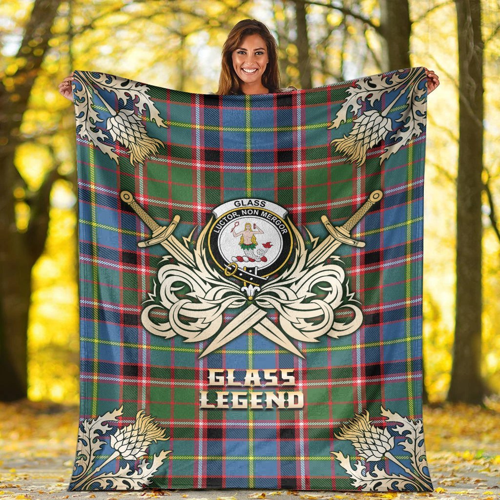 Glass Tartan Gold Courage Symbol Blanket