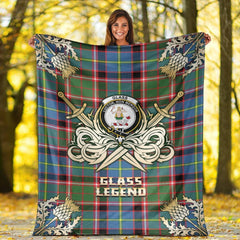 Glass Tartan Gold Courage Symbol Blanket