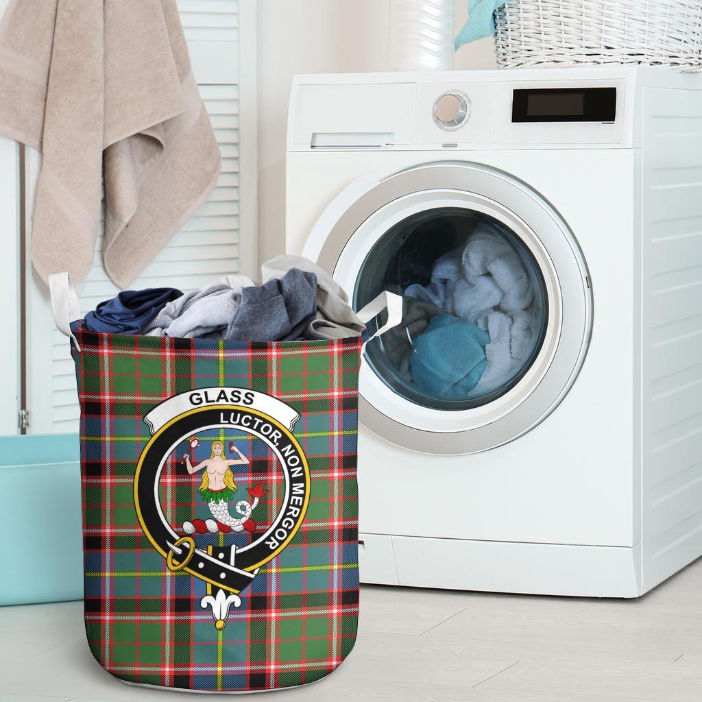 Glass Tartan Crest Laundry Basket