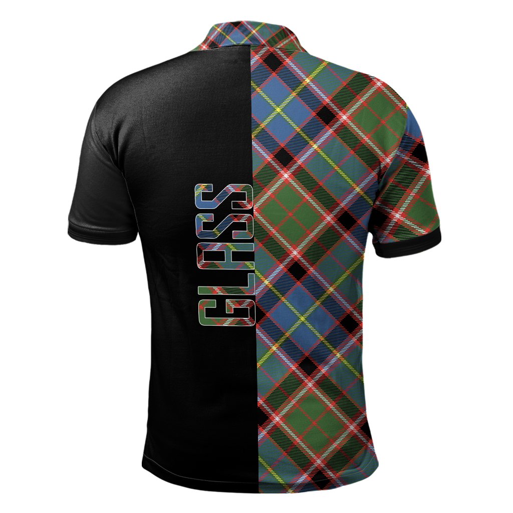 Glass Tartan Polo Shirt Half of Me - Cross Style