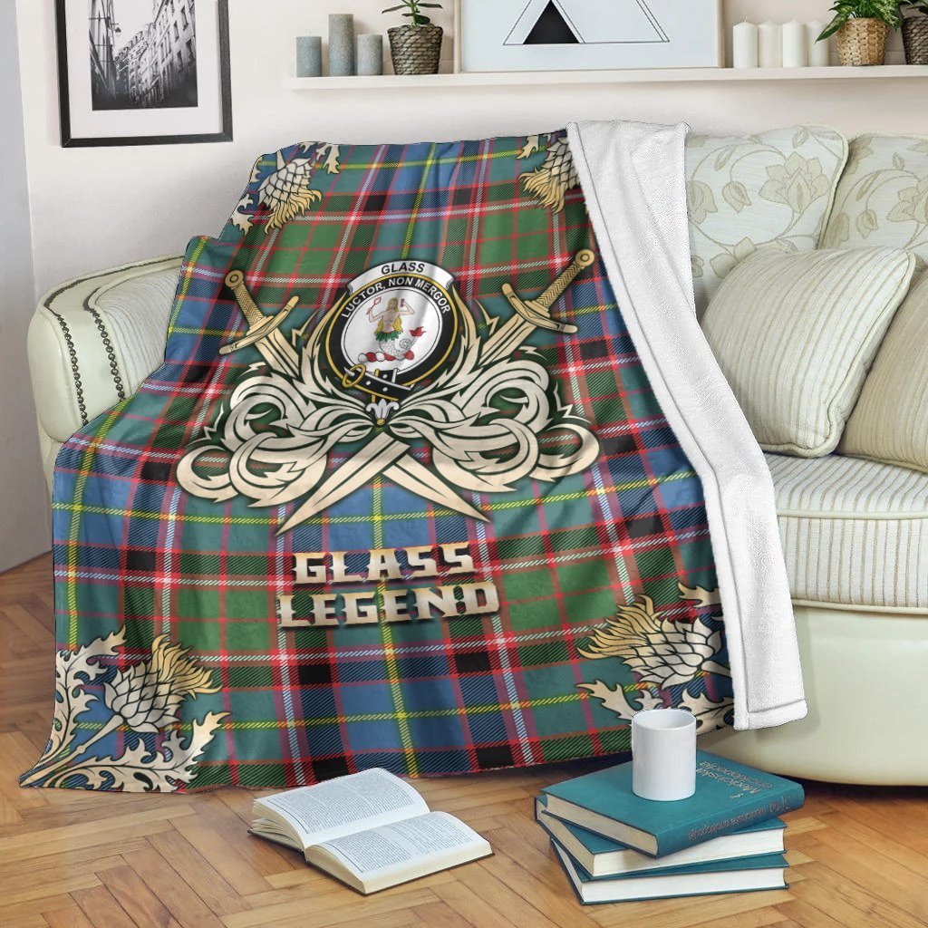 Glass Tartan Gold Courage Symbol Blanket