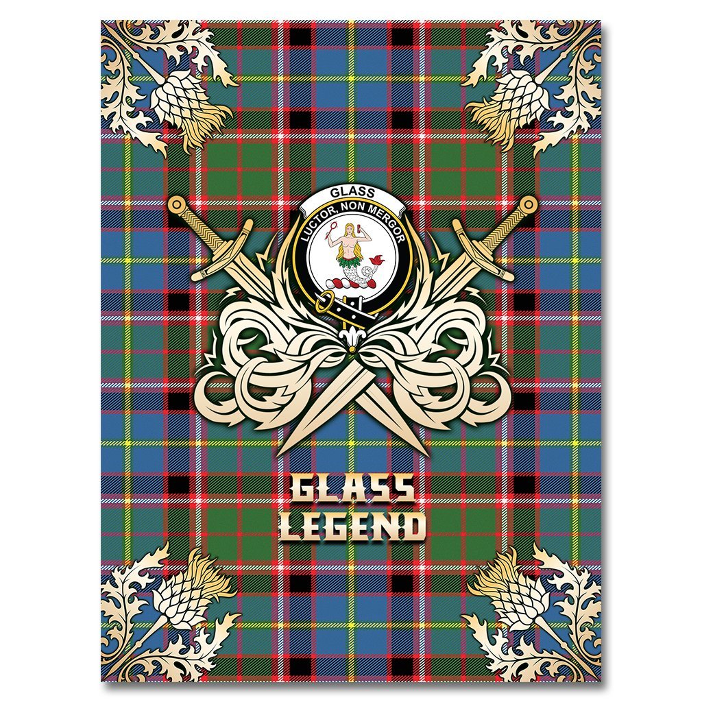 Glass Tartan Gold Courage Symbol Blanket