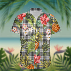 Glen Tartan Hawaiian Shirt Hibiscus, Coconut, Parrot, Pineapple - Tropical Garden Shirt