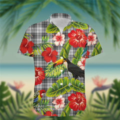 Glendinning Tartan Hawaiian Shirt Hibiscus, Coconut, Parrot, Pineapple - Tropical Garden Shirt