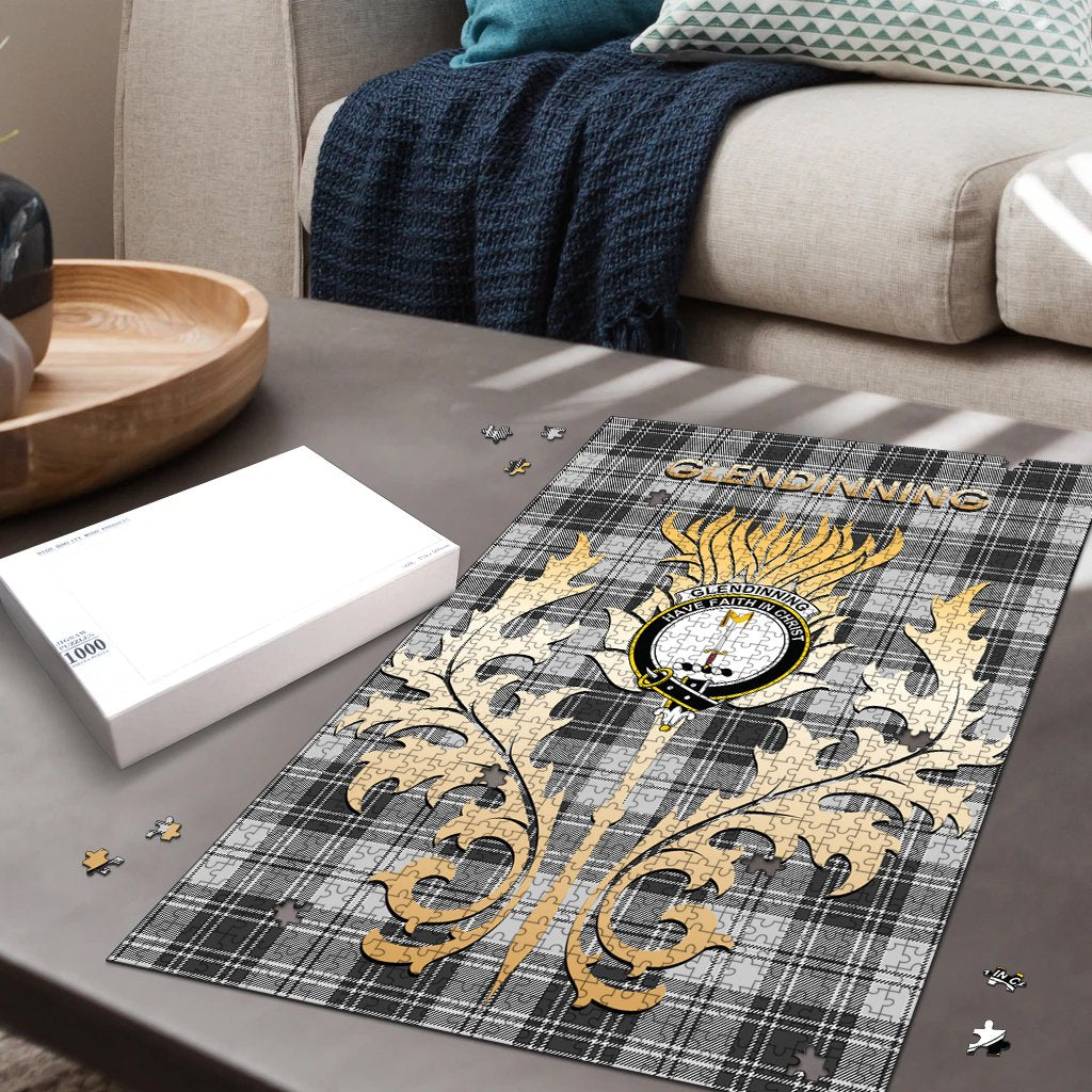 Glendinning Tartan Crest Thistle Jigsaw Puzzles