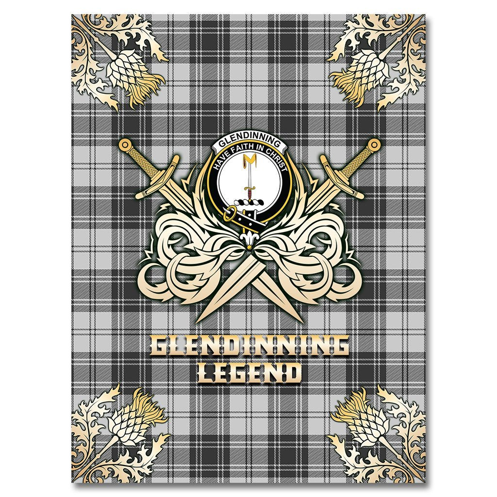 Glendinning Tartan Gold Courage Symbol Blanket