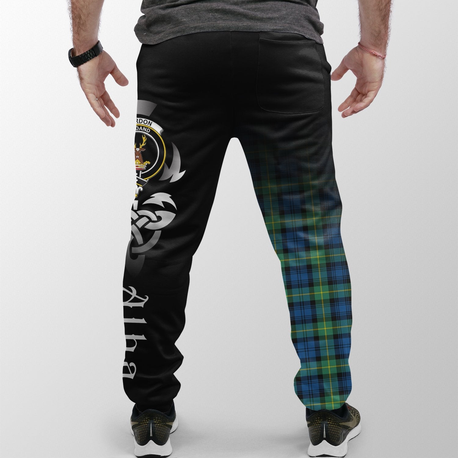 Gordon Ancient Tartan Crest Jogger Sweatpants - Alba Celtic Style