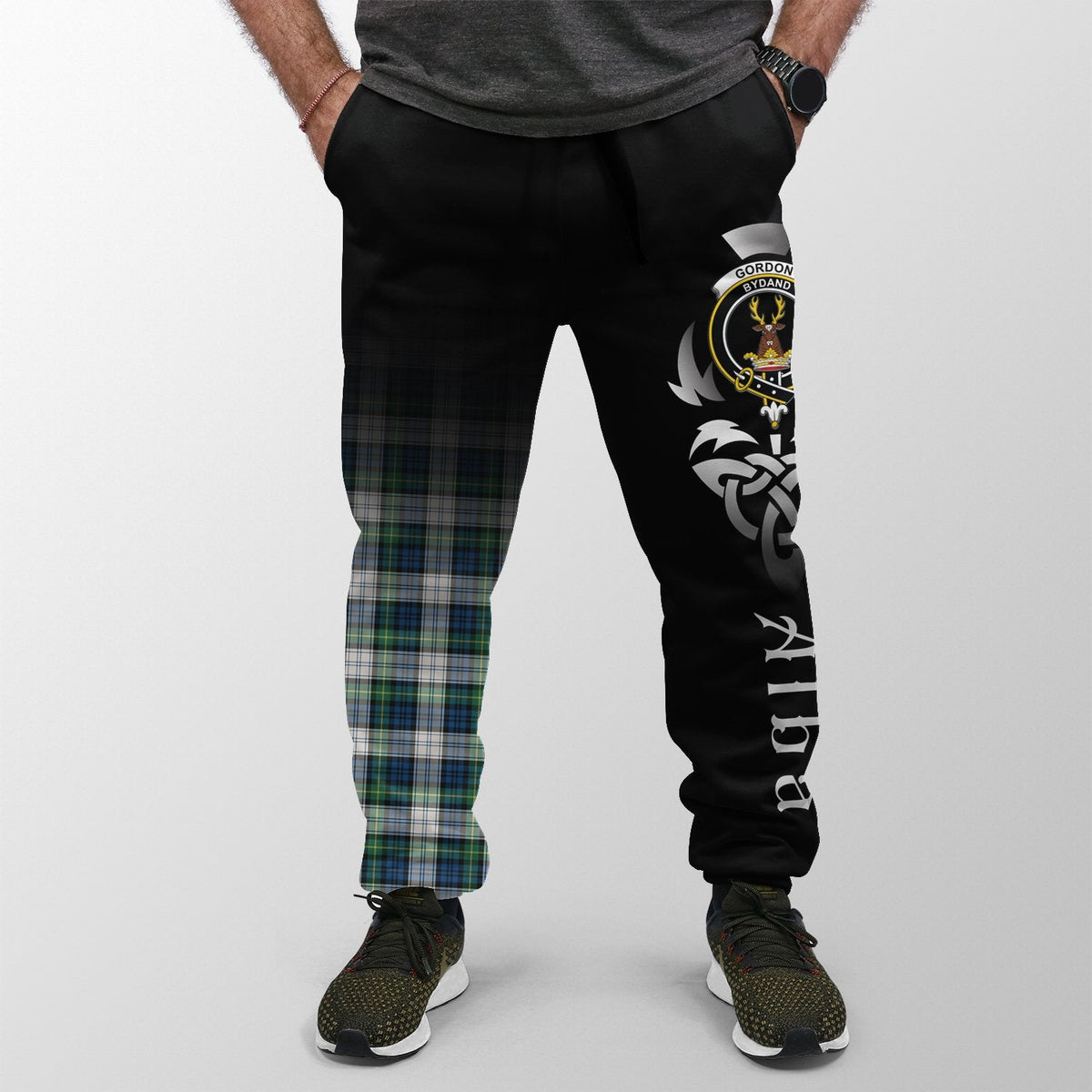 Gordon Dress Ancient Tartan Crest Jogger Sweatpants - Alba Celtic Style