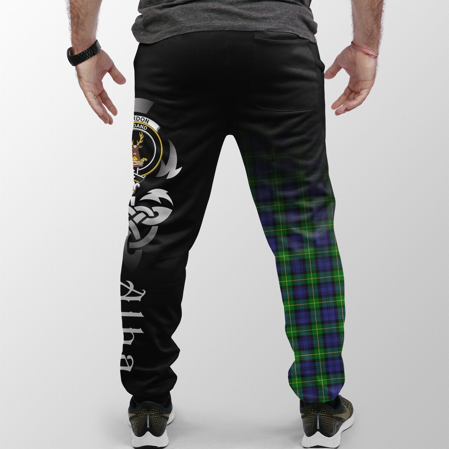 Gordon Modern Tartan Crest Jogger Sweatpants - Alba Celtic Style