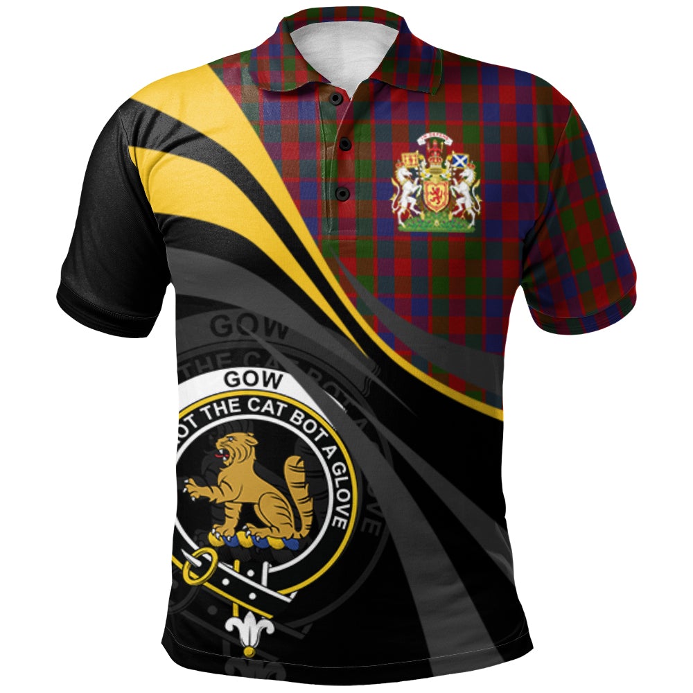 Gow Tartan Polo Shirt - Royal Coat Of Arms Style