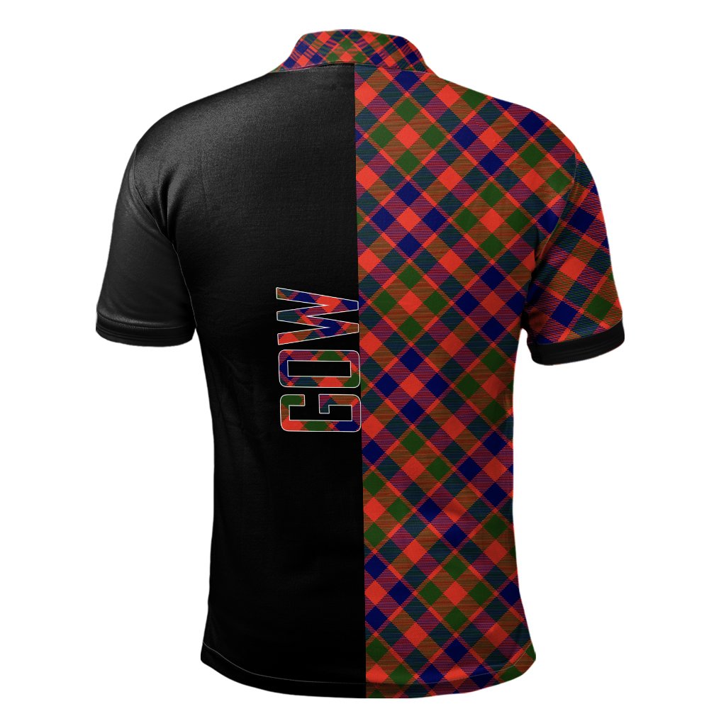 Gow Modern Tartan Polo Shirt Half of Me - Cross Style