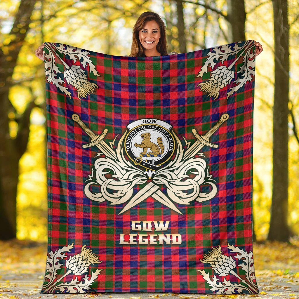 Gow Modern Tartan Gold Courage Symbol Blanket