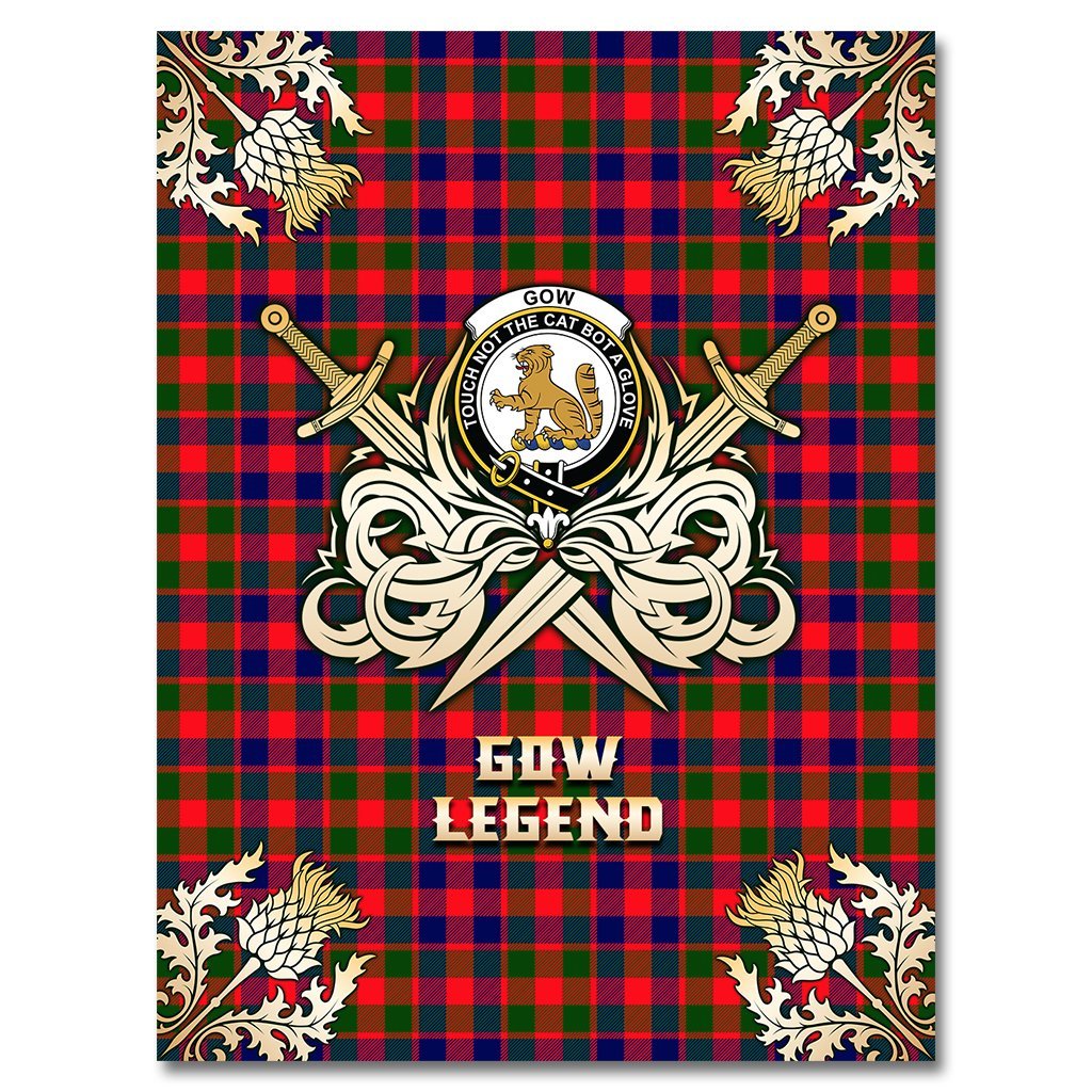 Gow Modern Tartan Gold Courage Symbol Blanket