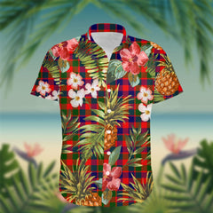 Gow (of Skeoch) Tartan Hawaiian Shirt Hibiscus, Coconut, Parrot, Pineapple - Tropical Garden Shirt