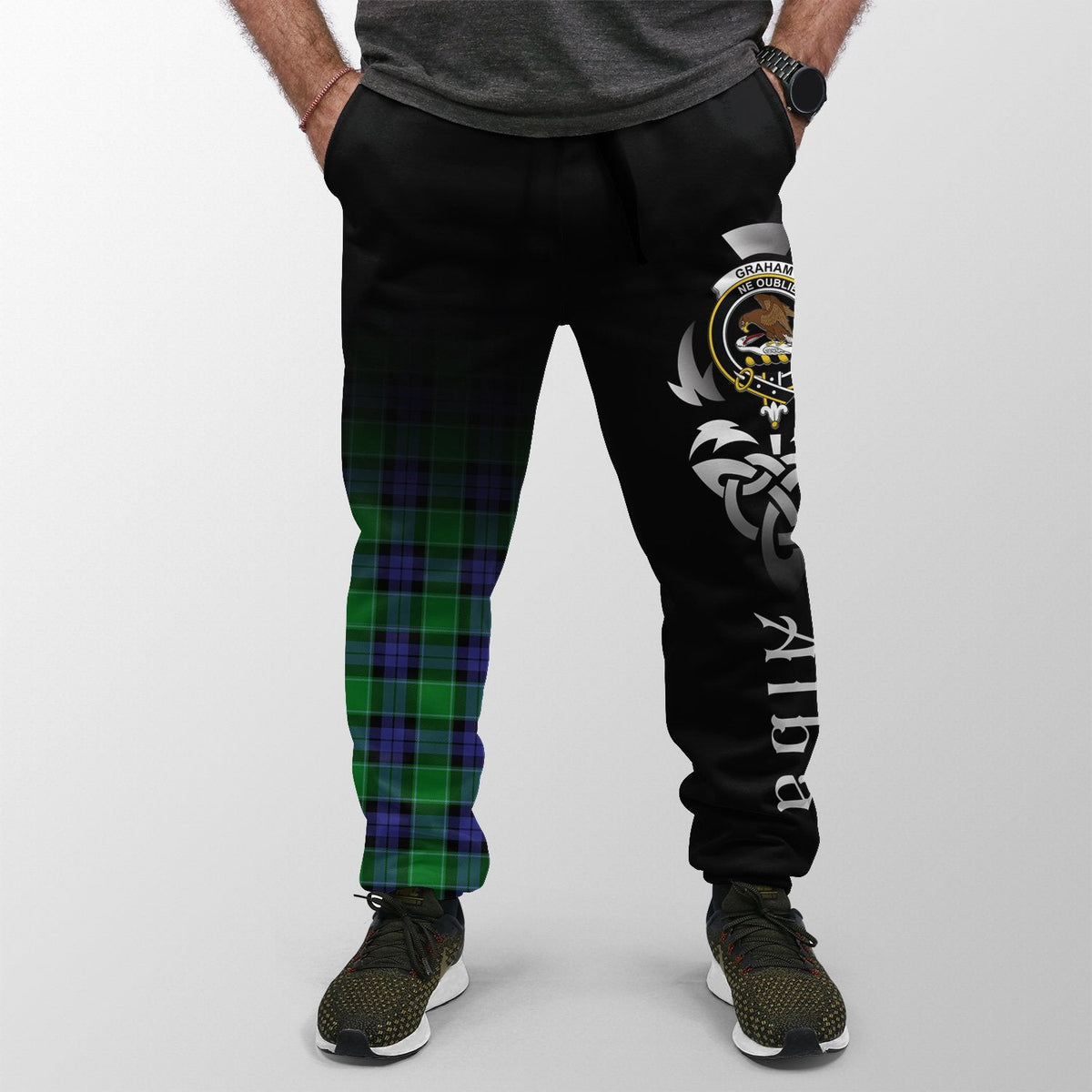 Graham Of Menteith Modern Tartan Crest Jogger Sweatpants - Alba Celtic Style