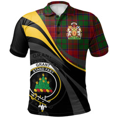 Grant Tartan Polo Shirt - Royal Coat Of Arms Style