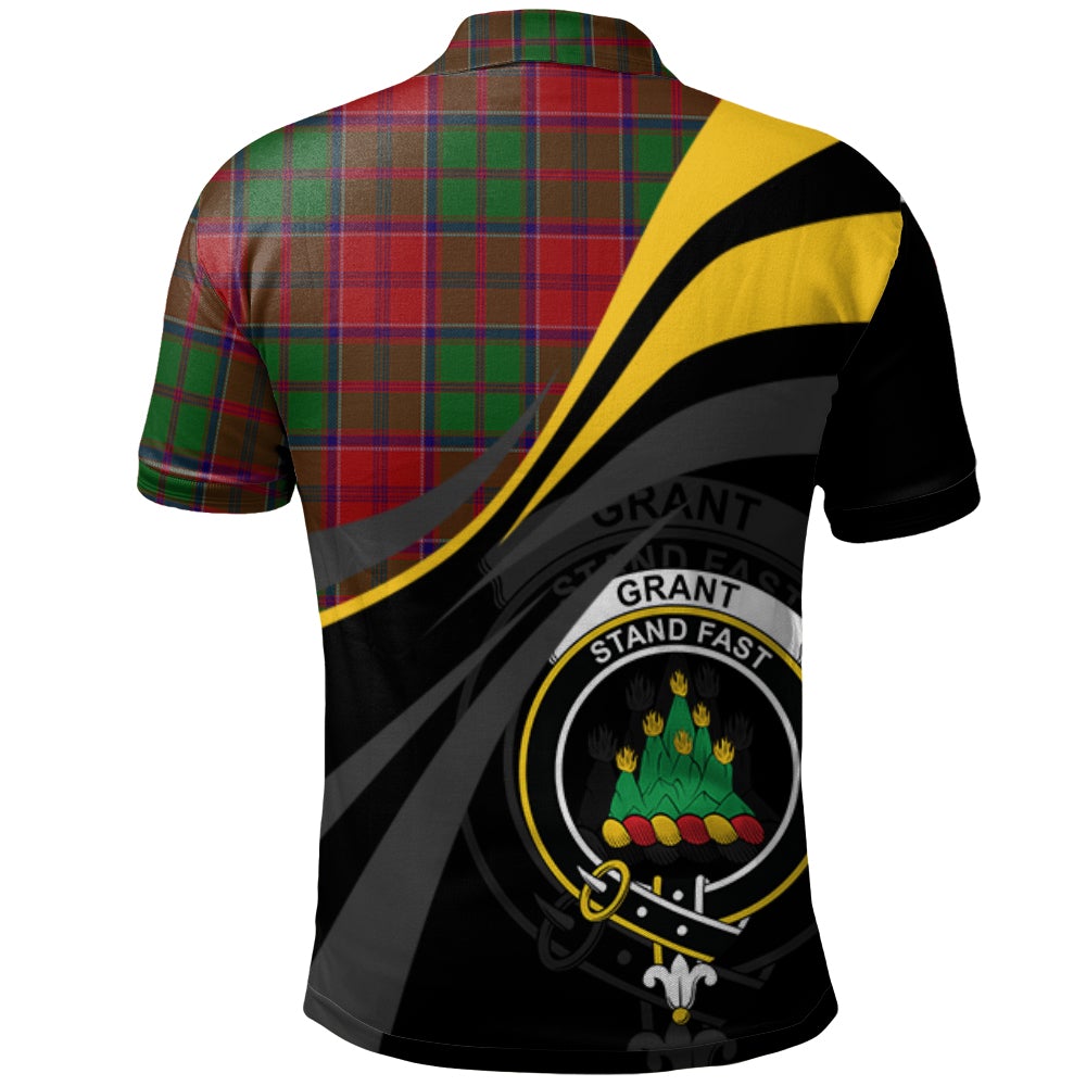 Grant Tartan Polo Shirt - Royal Coat Of Arms Style