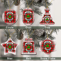 Grant Tartan Christmas Ceramic Ornament - Snow Style