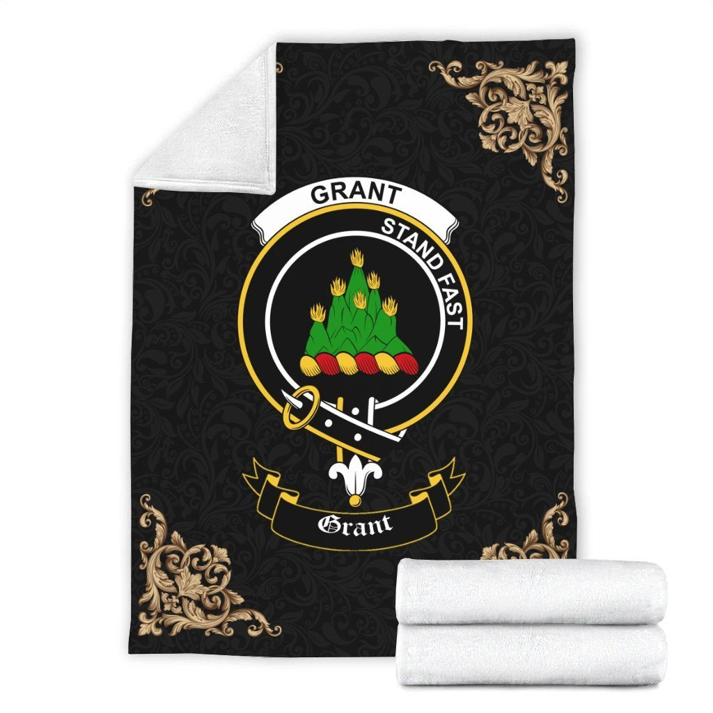 Grant Crest Tartan Premium Blanket Black