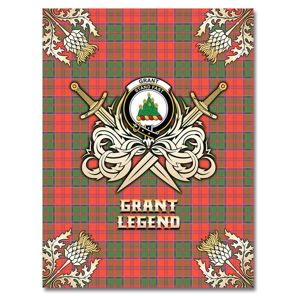 Grant Ancient Tartan Gold Courage Symbol Blanket