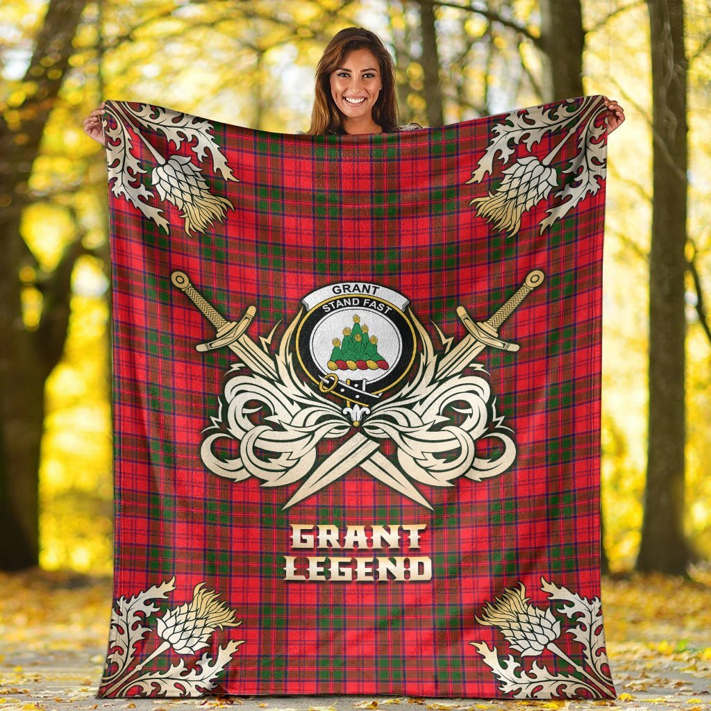 Grant Modern Tartan Gold Courage Symbol Blanket