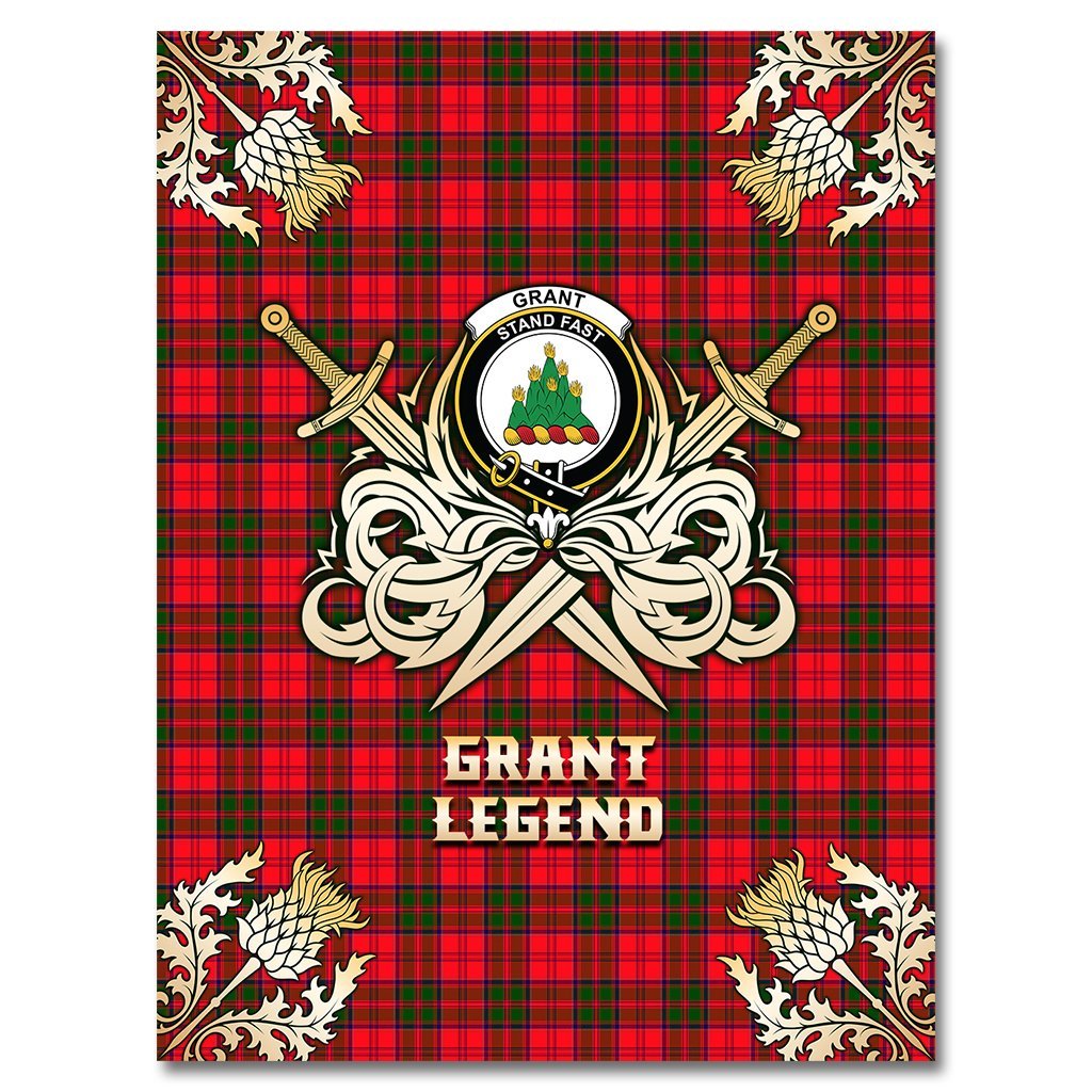 Grant Modern Tartan Gold Courage Symbol Blanket