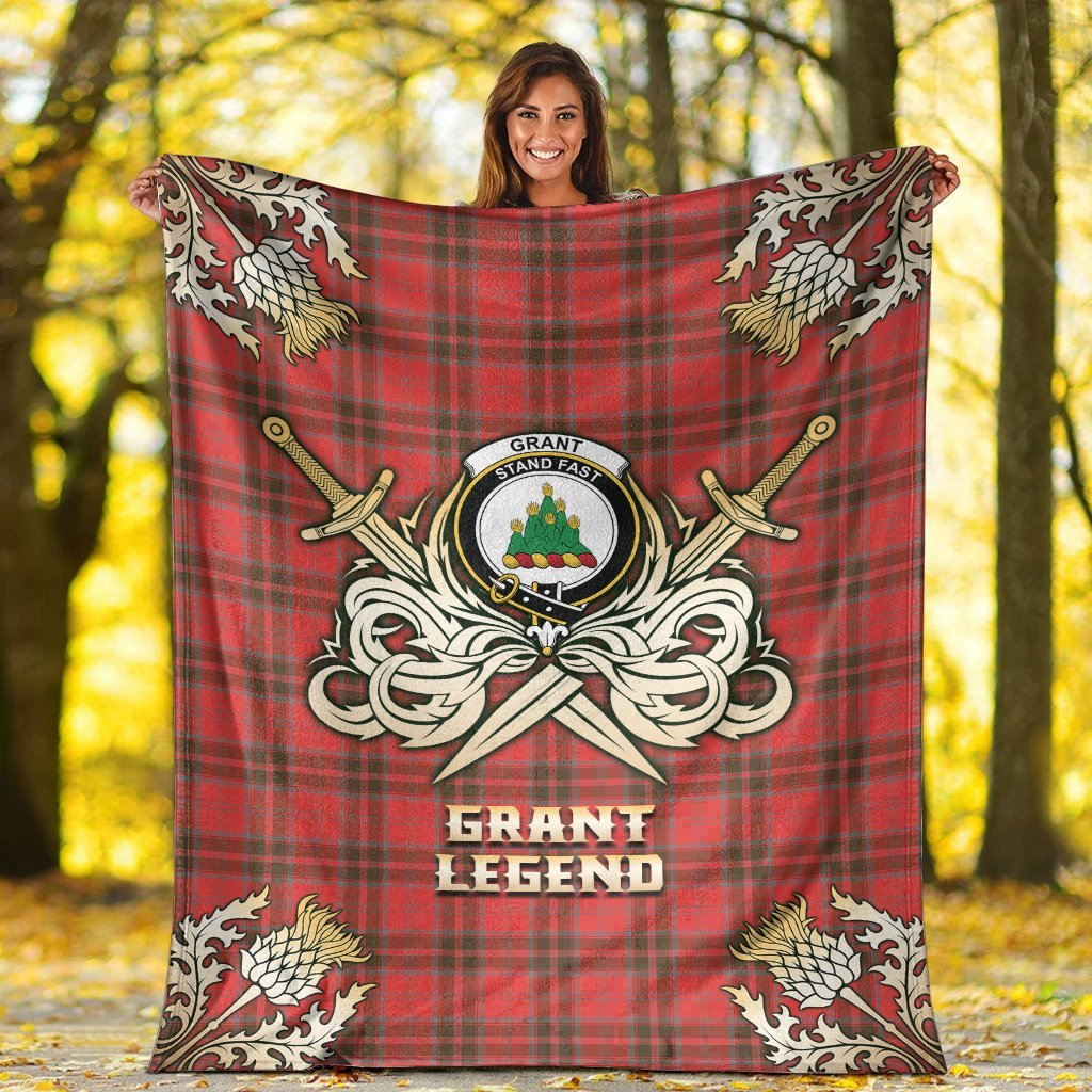 Grant Weathered Tartan Gold Courage Symbol Blanket