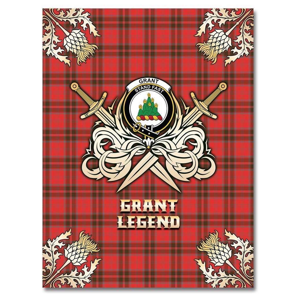 Grant Weathered Tartan Gold Courage Symbol Blanket