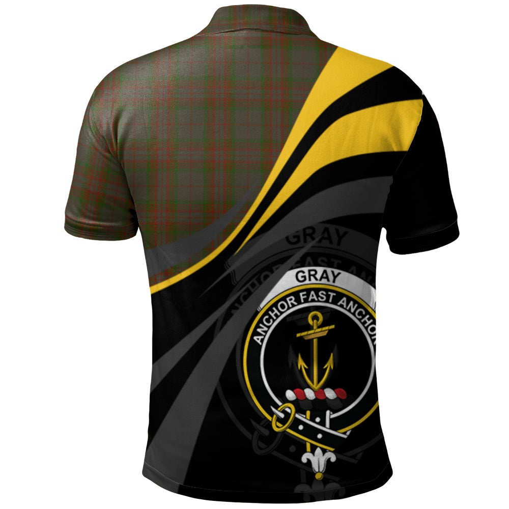 Gray Tartan Polo Shirt - Royal Coat Of Arms Style