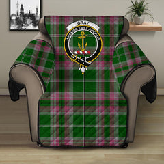 Gray Tartan Crest Sofa Protector