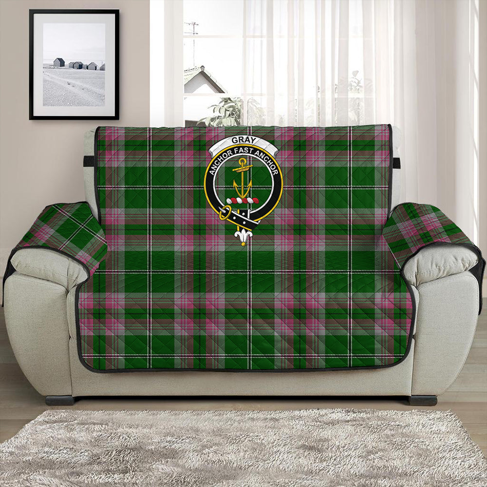 Gray Tartan Crest Sofa Protector