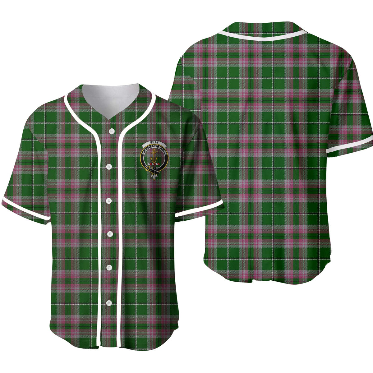 Gray Tartan Unisex Baseball Jersey