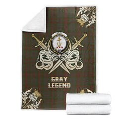 Gray Tartan Gold Courage Symbol Blanket