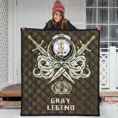 Gray Tartan Crest Legend Gold Royal Premium Quilt