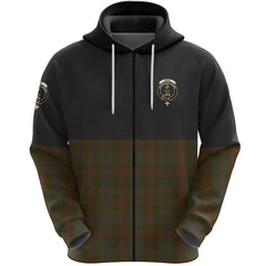 Gray Clan Half Of Tartan Zipper Hoodie