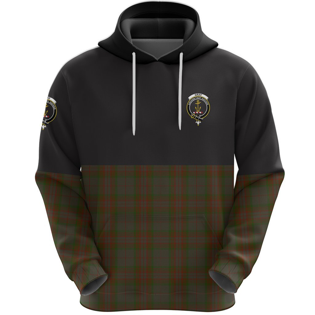 Gray Clan Half Of Tartan Hoodie